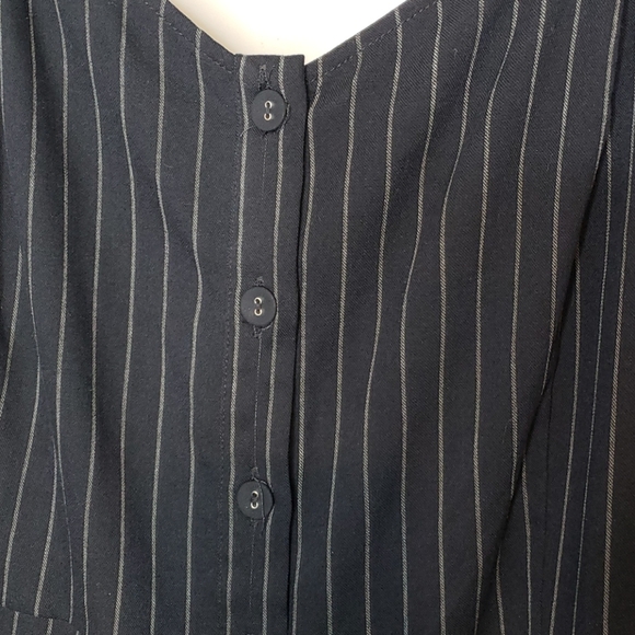 Forever 21 NWT Black Pinstriped Shorts Romper - Picture 3 of 6